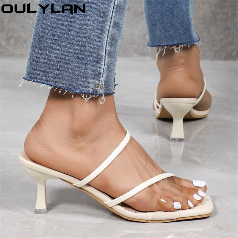 Sandals Ladies Heels Elegant Summer Slim Heel Open Toe - Style Savvy Collections