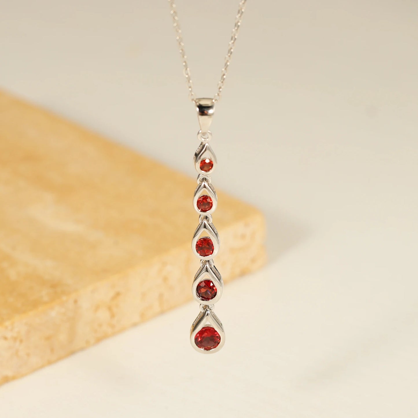 GEM'S BALLET Garnet Jewelry January Birthstone Necklace Red Garnet  925 Sterling Silver - Style Savvy Collections