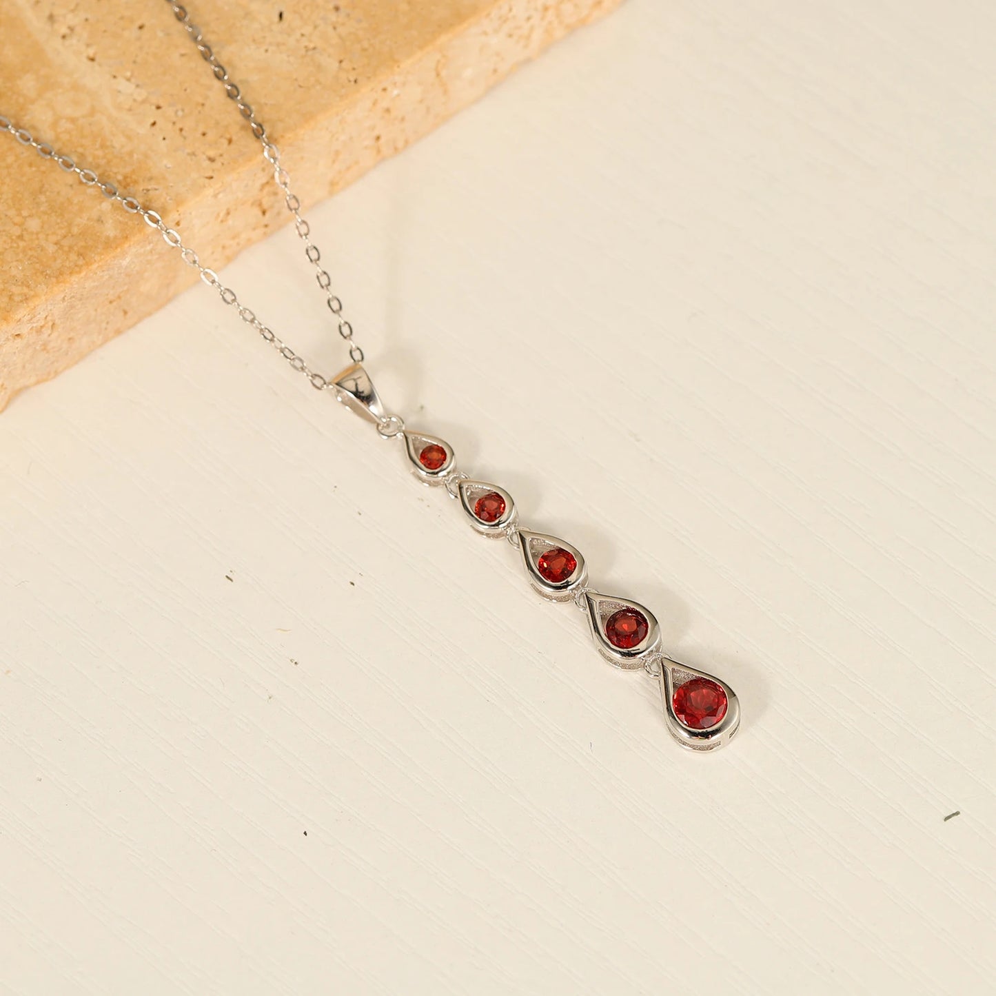 GEM'S BALLET Garnet Jewelry January Birthstone Necklace Red Garnet  925 Sterling Silver - Style Savvy Collections