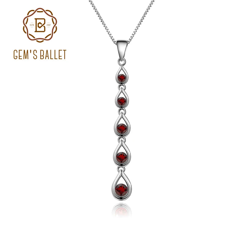 GEM'S BALLET Garnet Jewelry January Birthstone Necklace Red Garnet  925 Sterling Silver - Style Savvy Collections