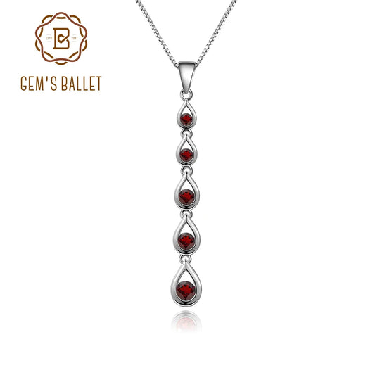 GEM'S BALLET Garnet Jewelry January Birthstone Necklace Red Garnet  925 Sterling Silver - Style Savvy Collections