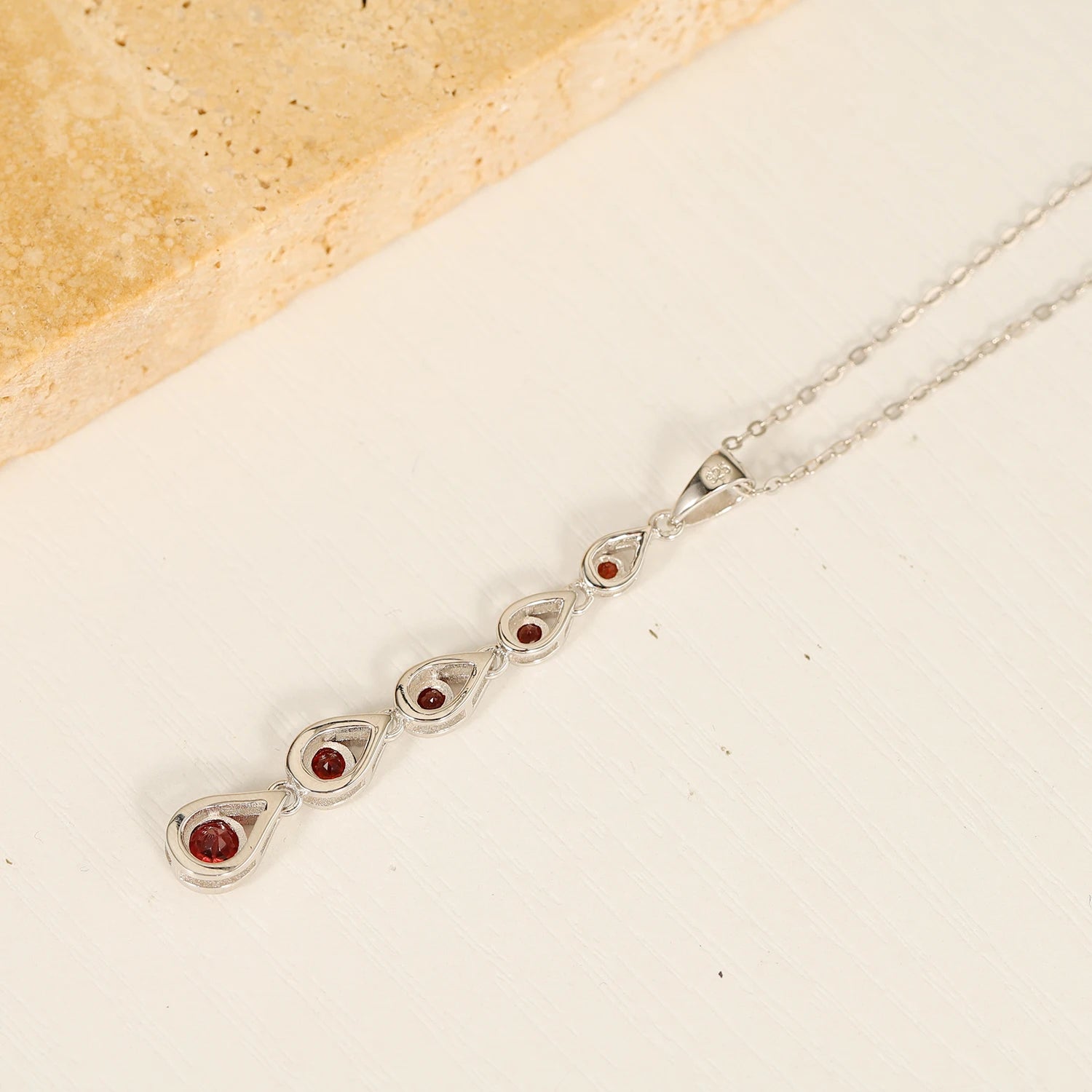 GEM'S BALLET Garnet Jewelry January Birthstone Necklace Red Garnet  925 Sterling Silver - Style Savvy Collections