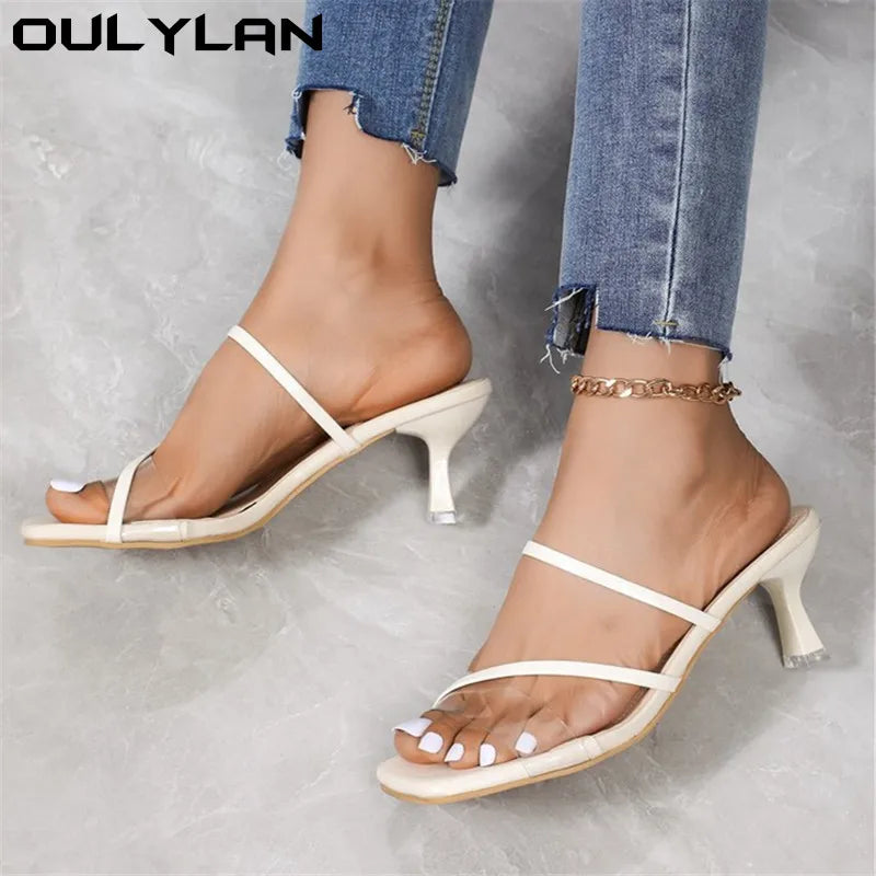 Sandals Ladies Heels Elegant Summer Slim Heel Open Toe - Style Savvy Collections