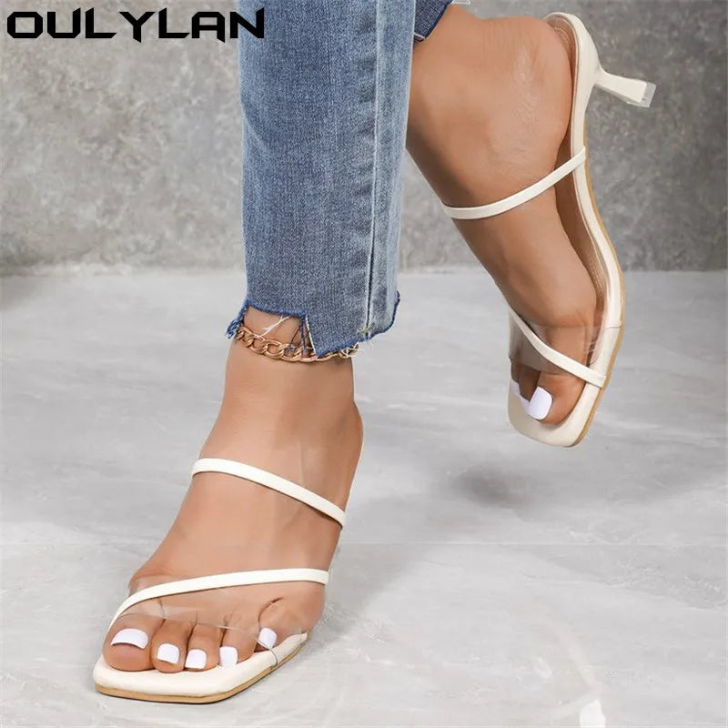 Sandals Ladies Heels Elegant Summer Slim Heel Open Toe - Style Savvy Collections