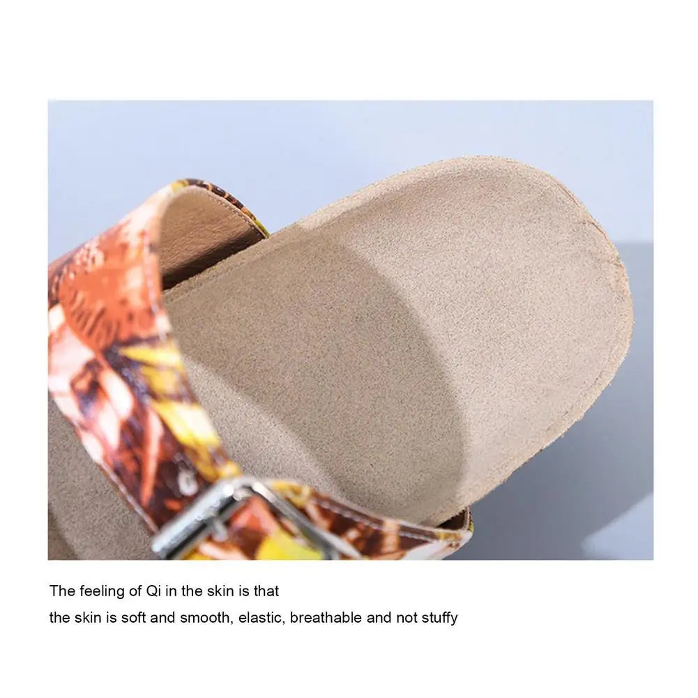 2021 New Summer Beach Cork Slippers Casual Double Buckle Non-slip - Style Savvy Collections