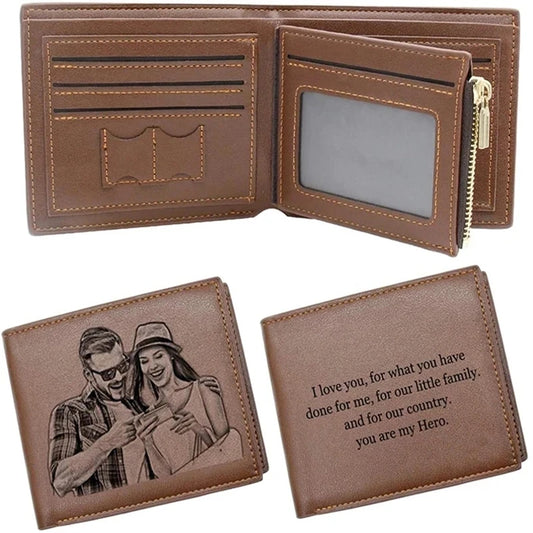 Men's Engraving Picture WalletCustomized Image Carving