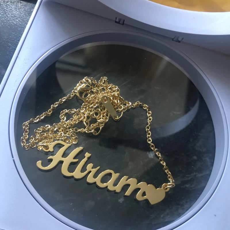 Personalised Custom Gold Stainless Steel Names Necklace Nameplate - Style Savvy Collections