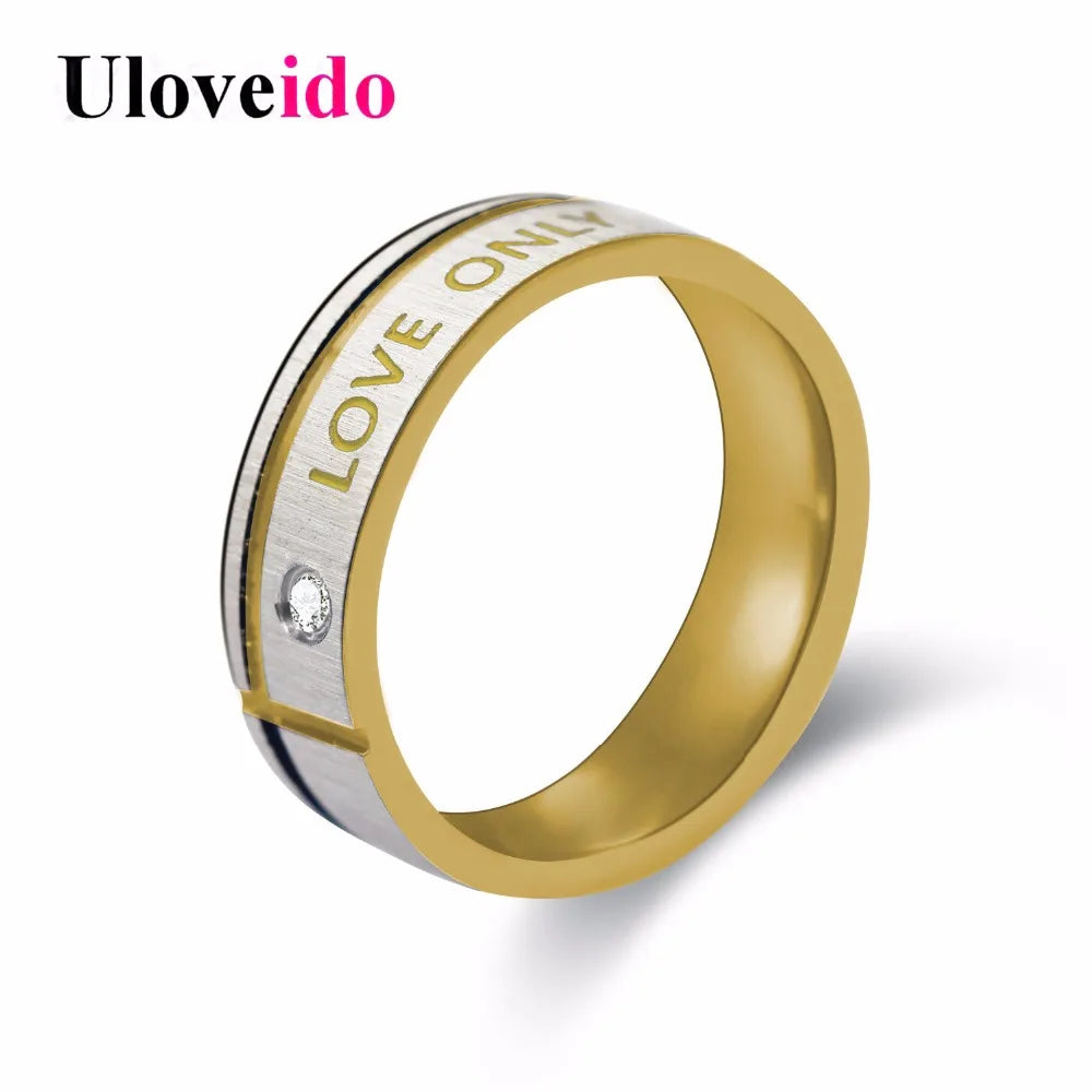 Uloveido Men Jewelry Stainless Steel Rings Love Only You