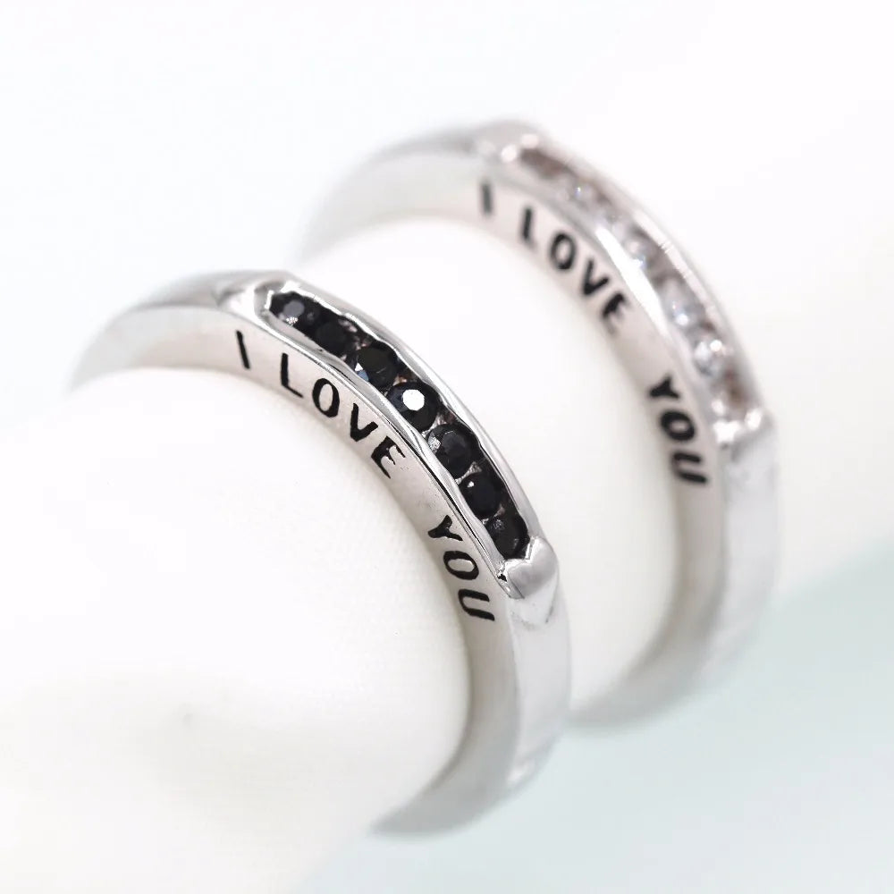 US STOCK Uloveido Couple Rings Silver Color Ringw for Men and Women