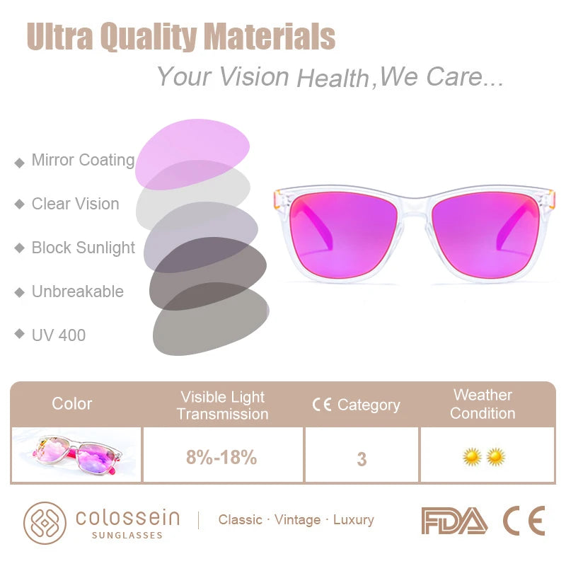 Sunglasses For Women Gradient Colorful Lens Glasses, Transparent Frame UV400 Sunglasses