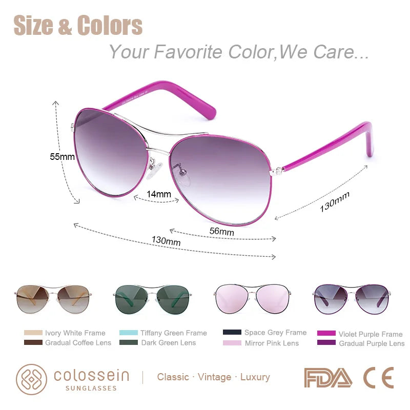 COLOSSEIN Sunglasses Women Fashion Vintage Retro Females Sun Glasses UV400 - Style Savvy Collections