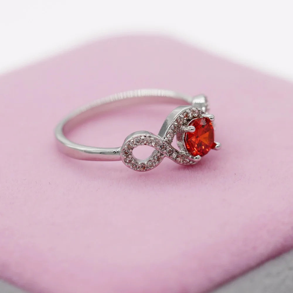 US STOCK Uloveido Red Crystal Cubic Zirconia Ring