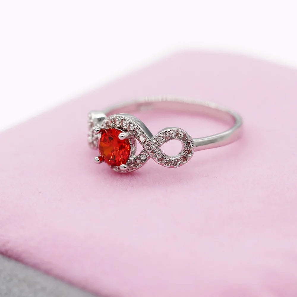 US STOCK Uloveido Red Crystal Cubic Zirconia Ring