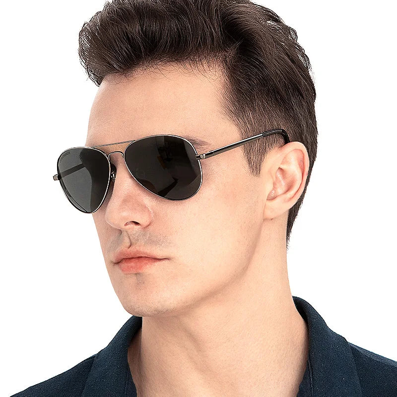 Men Polarized Metal Pilot Sunglasses  UV400 Classic Vintage