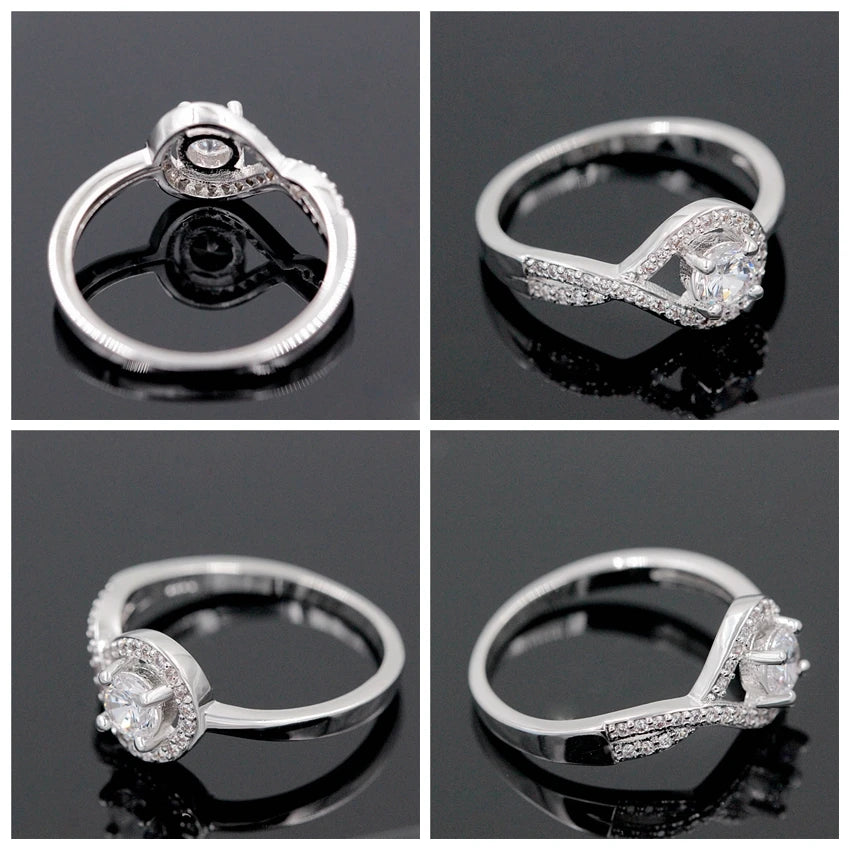 US STOCK Crystal Anel Feminino Vintage Ring