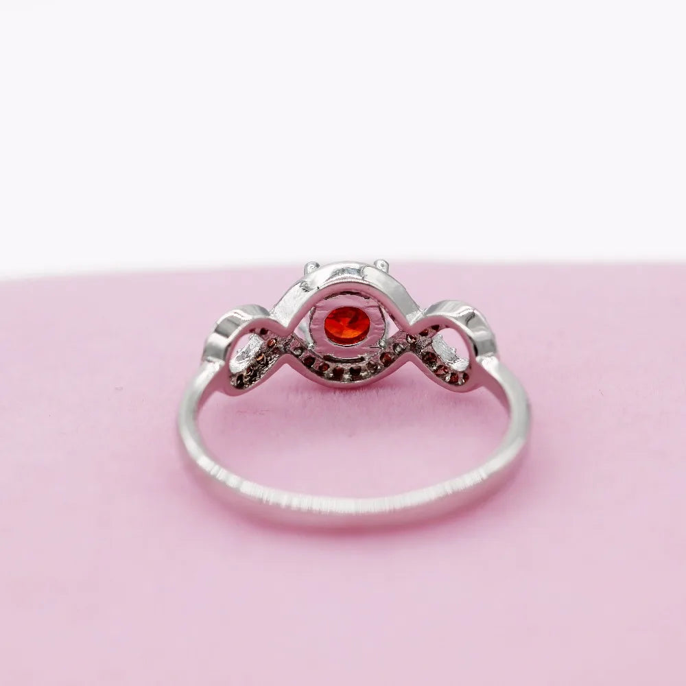 US STOCK Uloveido Red Crystal Cubic Zirconia Ring