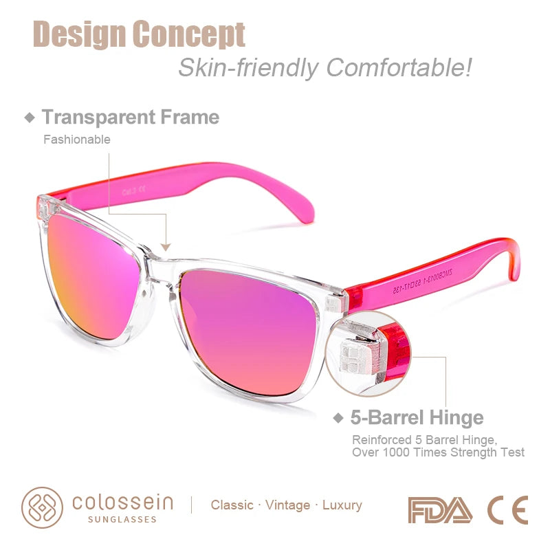 Sunglasses For Women Gradient Colorful Lens Glasses, Transparent Frame UV400 Sunglasses