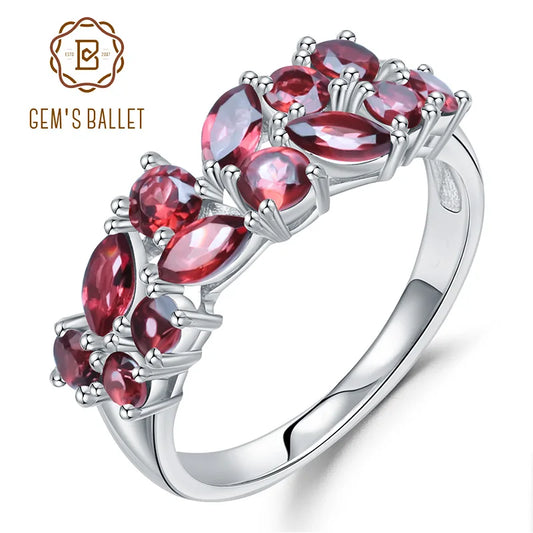 GEM'S BALLET 925 Sterling Silver Rose Gold Plated 2.47Ct Natural Red Garnet Gemstone - Style Savvy Collections