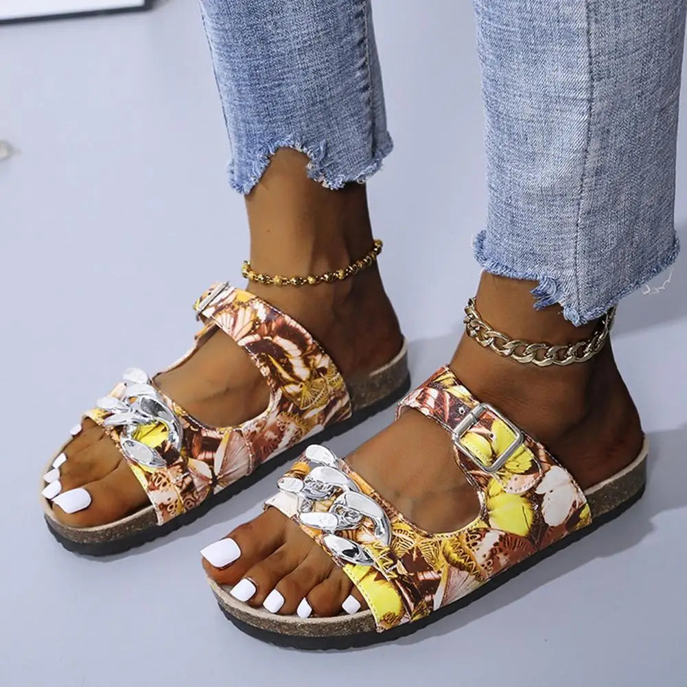 2021 New Summer Beach Cork Slippers Casual Double Buckle Non-slip - Style Savvy Collections