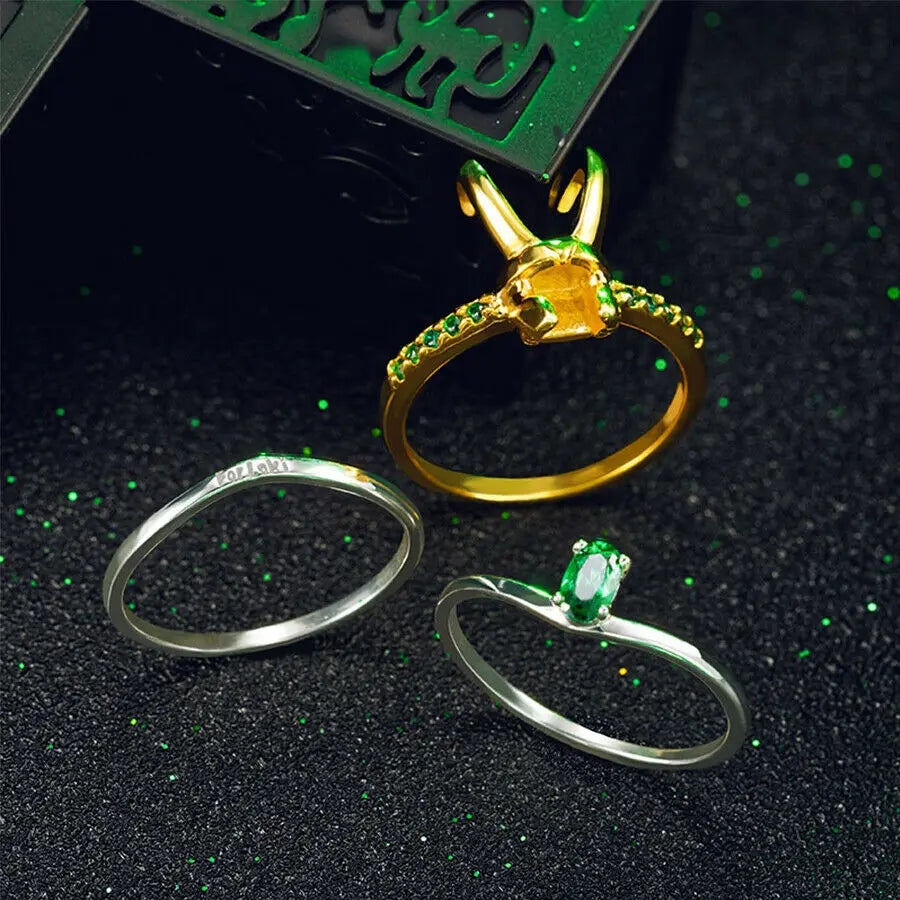 925 Sterling Silver Loki Helmet Ring Avenger Charm Superhero - Style Savvy Collections