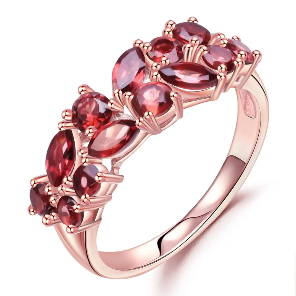 GEM'S BALLET 925 Sterling Silver Rose Gold Plated 2.47Ct Natural Red Garnet Gemstone - Style Savvy Collections