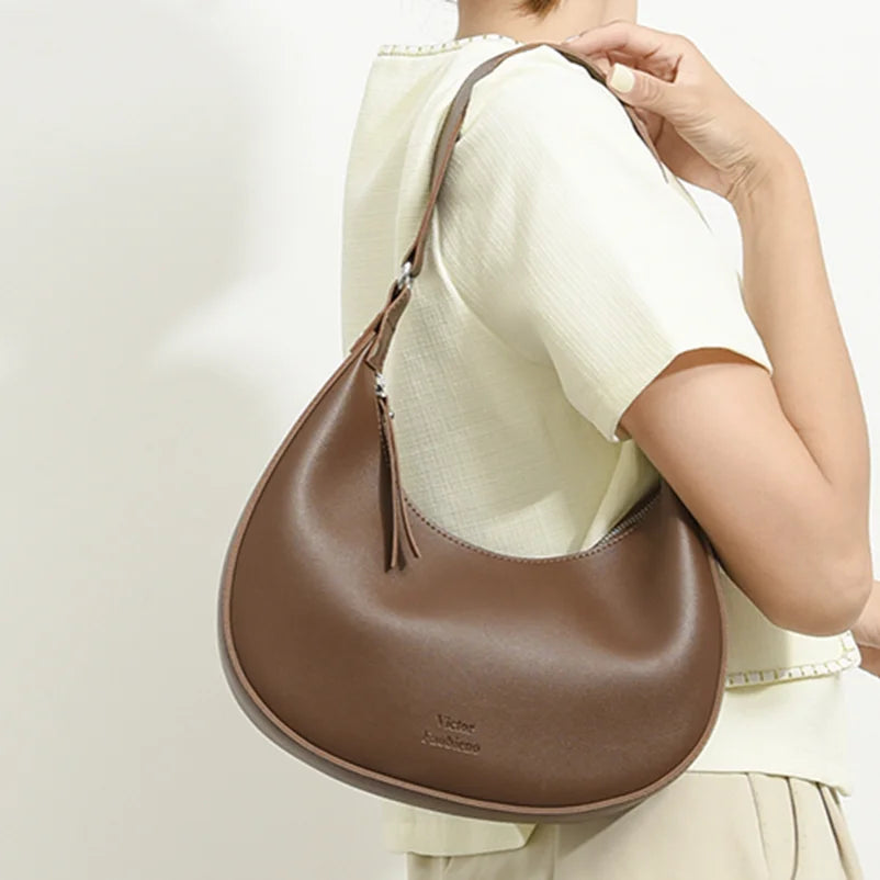 Trend PU Leather Women Underarm Bag Luxury Designer French Bags