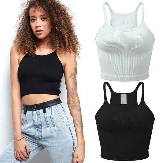 2PCS Women's Ribbed Workout Top