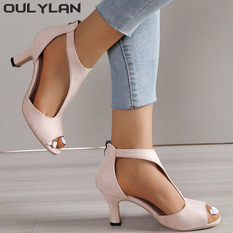 Roman Sandals Designer Sandals Simple and Fashionable Back Zipper - Style Savvy Collections