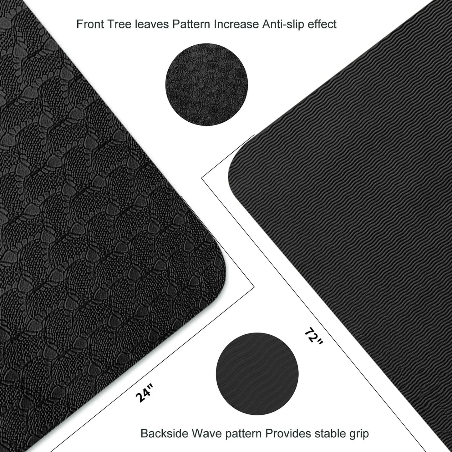 Yoga Mat 1/3 inch QMKGEC Exercise Mats 8mm TPE Non-Slip Extra Thick High-Density Eco Friendly for Yoga, Workouts, Pilates, Yoga