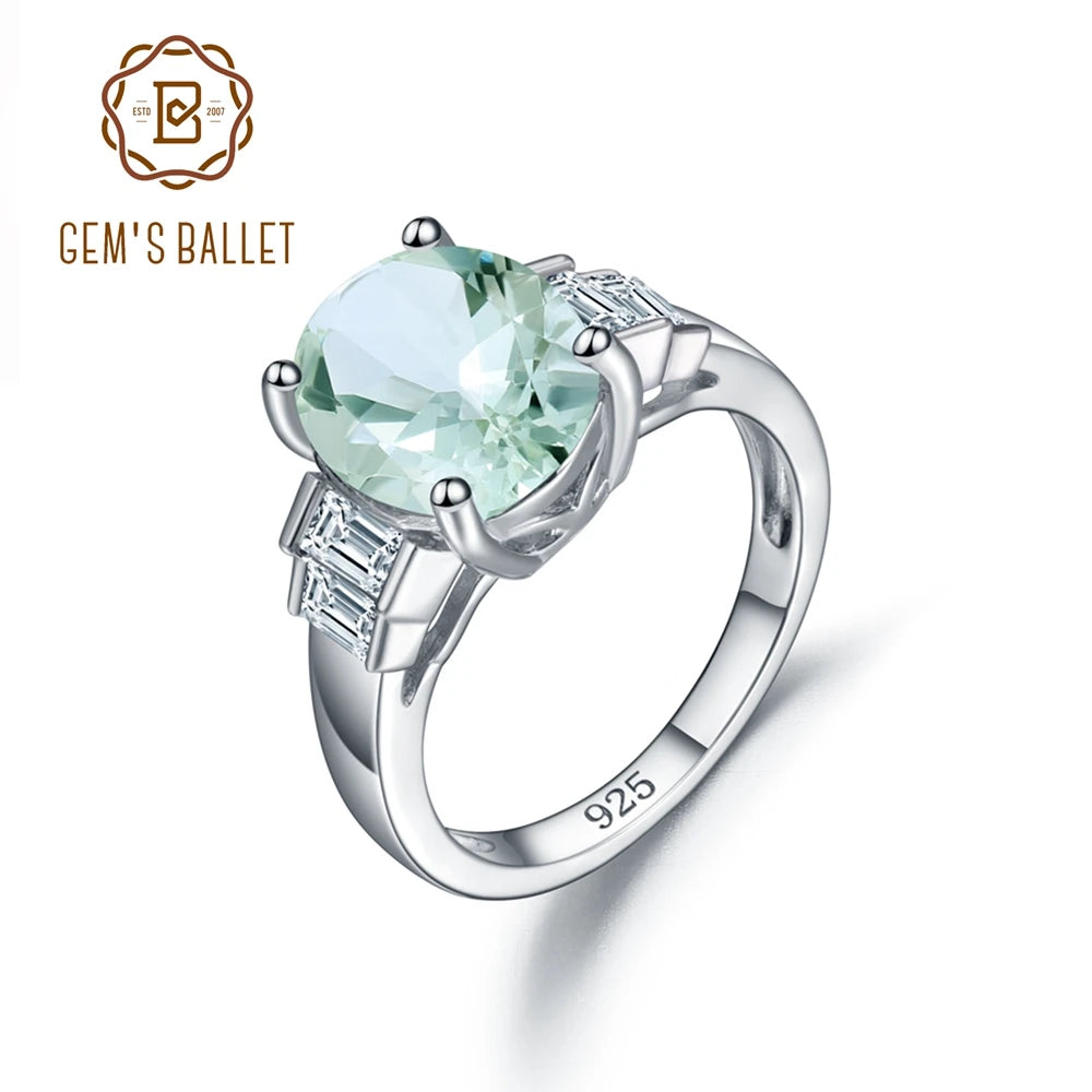 GEM'S BALLET 100% 925 Sterling Silver Created Green Amethyst Gemstone - Style Savvy Collections