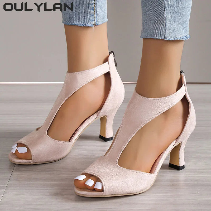 Roman Sandals Designer Sandals Simple and Fashionable Back Zipper - Style Savvy Collections