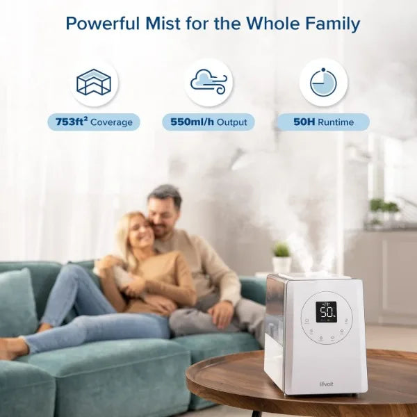 LEVOIT LV600S Smart Warm and Cool Mist Humidifiers for Home Bedroom Large Room, (6L) 753ft² Coverage, Quickly & Evenly Humidify - Style Savvy Collections