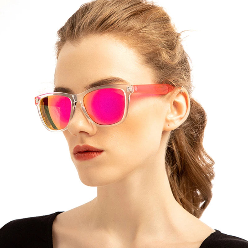 Sunglasses For Women Gradient Colorful Lens Glasses, Transparent Frame UV400 Sunglasses