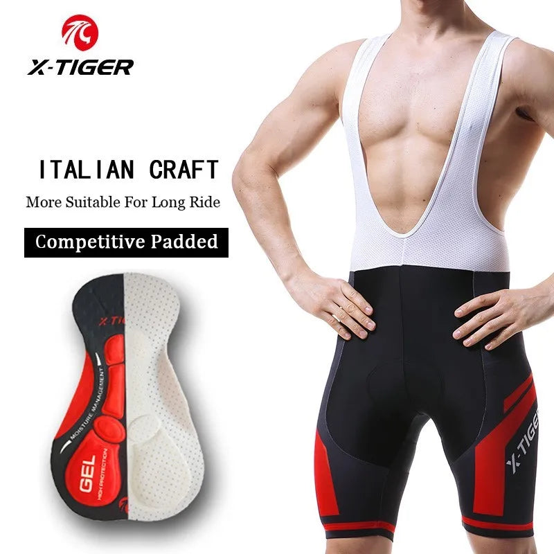 X-Tiger Cycling Bib Shorts Shockproof MTB Bicycle Shorts With 5D Gel Padded Ropa Ciclismo Tights For Man and Women Road Bike Shorts