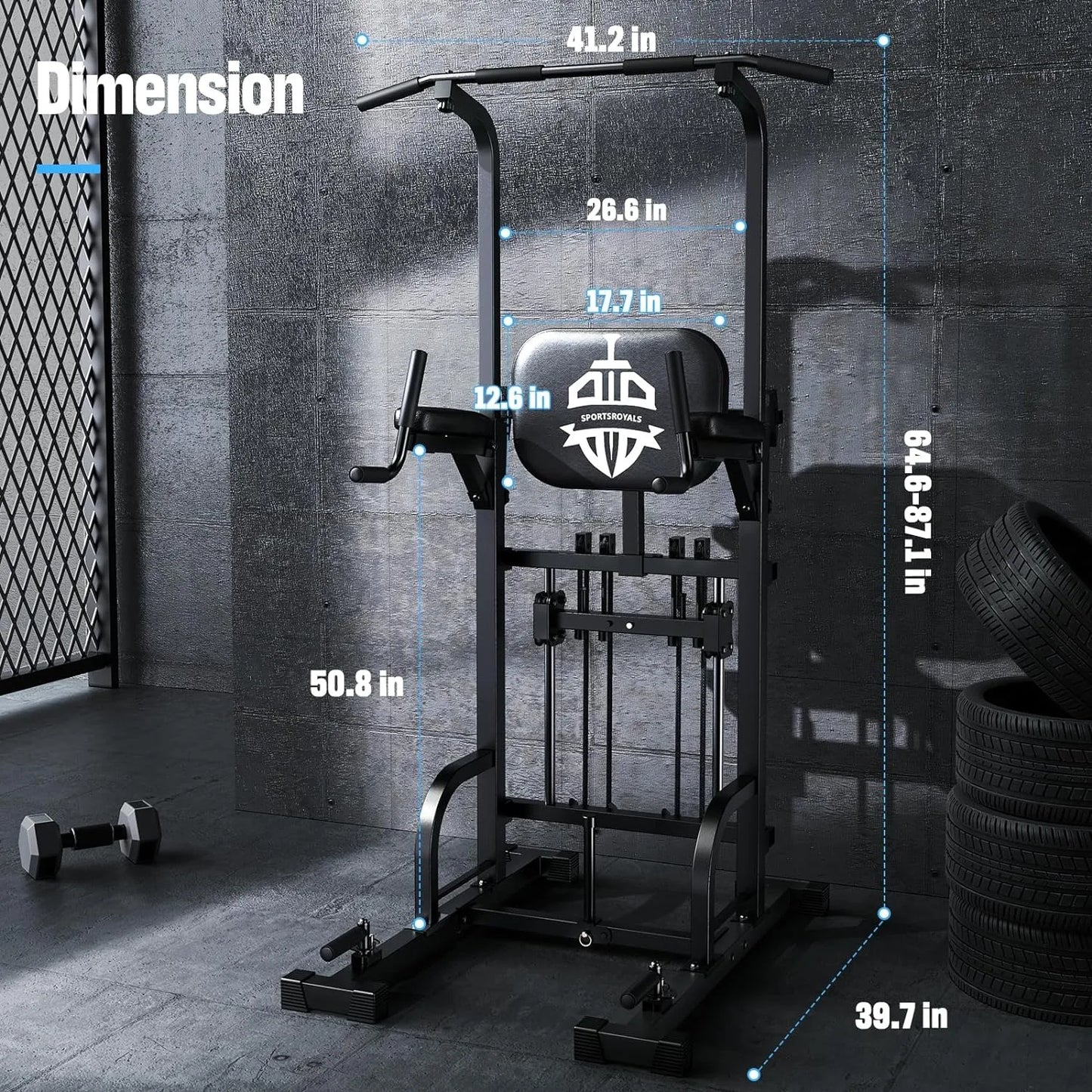 Power Tower Pull-Up Dip Station Multi-Function Home Gym Strength Training