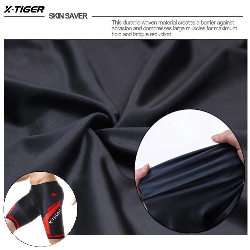 X-Tiger Cycling Bib Shorts Shockproof MTB Bicycle Shorts With 5D Gel Padded Ropa Ciclismo Tights For Man and Women Road Bike Shorts