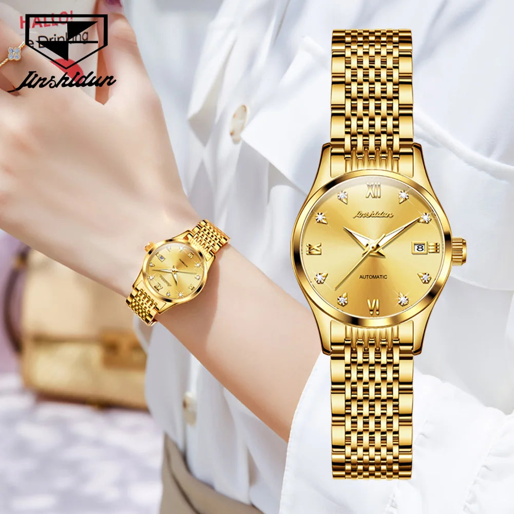 Luxury Gold Watch Automatic Mechanical Watches for Women 5Bar Waterproof  Wrist watch - Style Savvy Collections