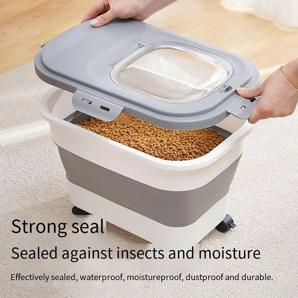 Pet Dog Food Storage Container Moisture Proof Seal With Measuring Cup