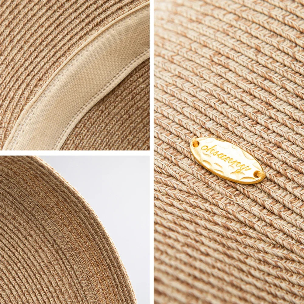 Large Brim Straw Hat Ribbon Floppy Wide adjustable and washable - Style Savvy Collections