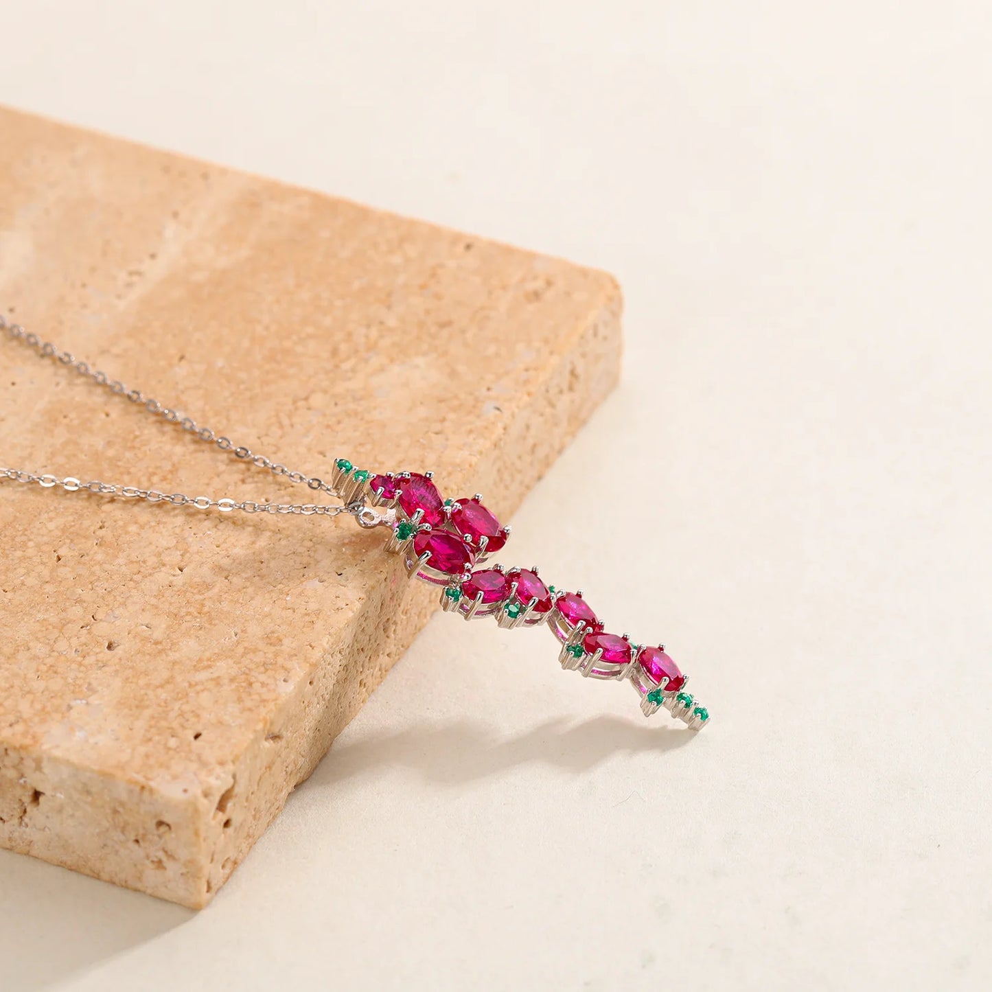 GEM'S BALLET Birthstone Handmade Boho Lab Created  Sterling Silver Ruby Gemstone - Style Savvy Collections