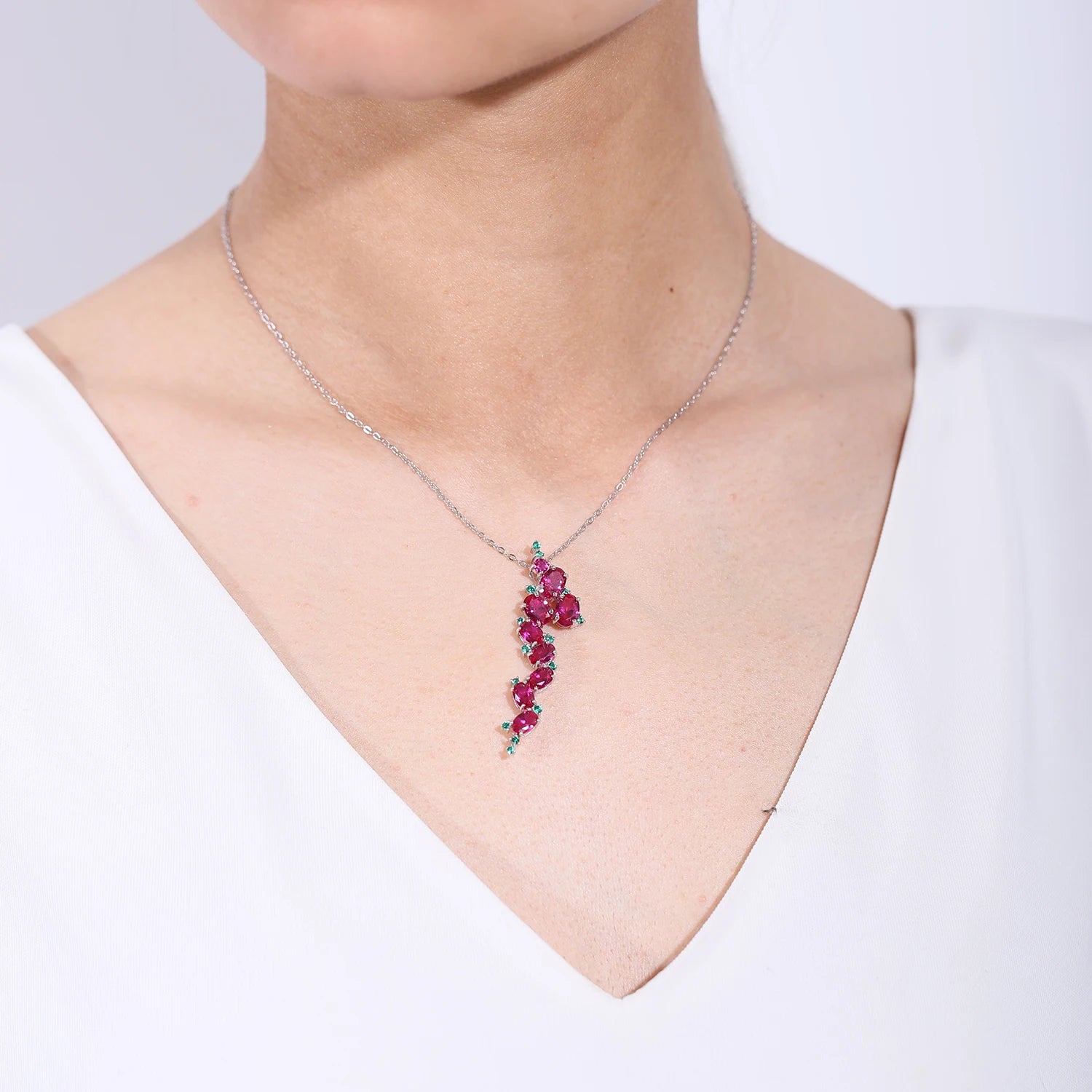 GEM'S BALLET Birthstone Handmade Boho Lab Created  Sterling Silver Ruby Gemstone - Style Savvy Collections