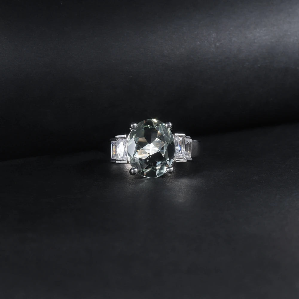 GEM'S BALLET 100% 925 Sterling Silver Created Green Amethyst Gemstone - Style Savvy Collections