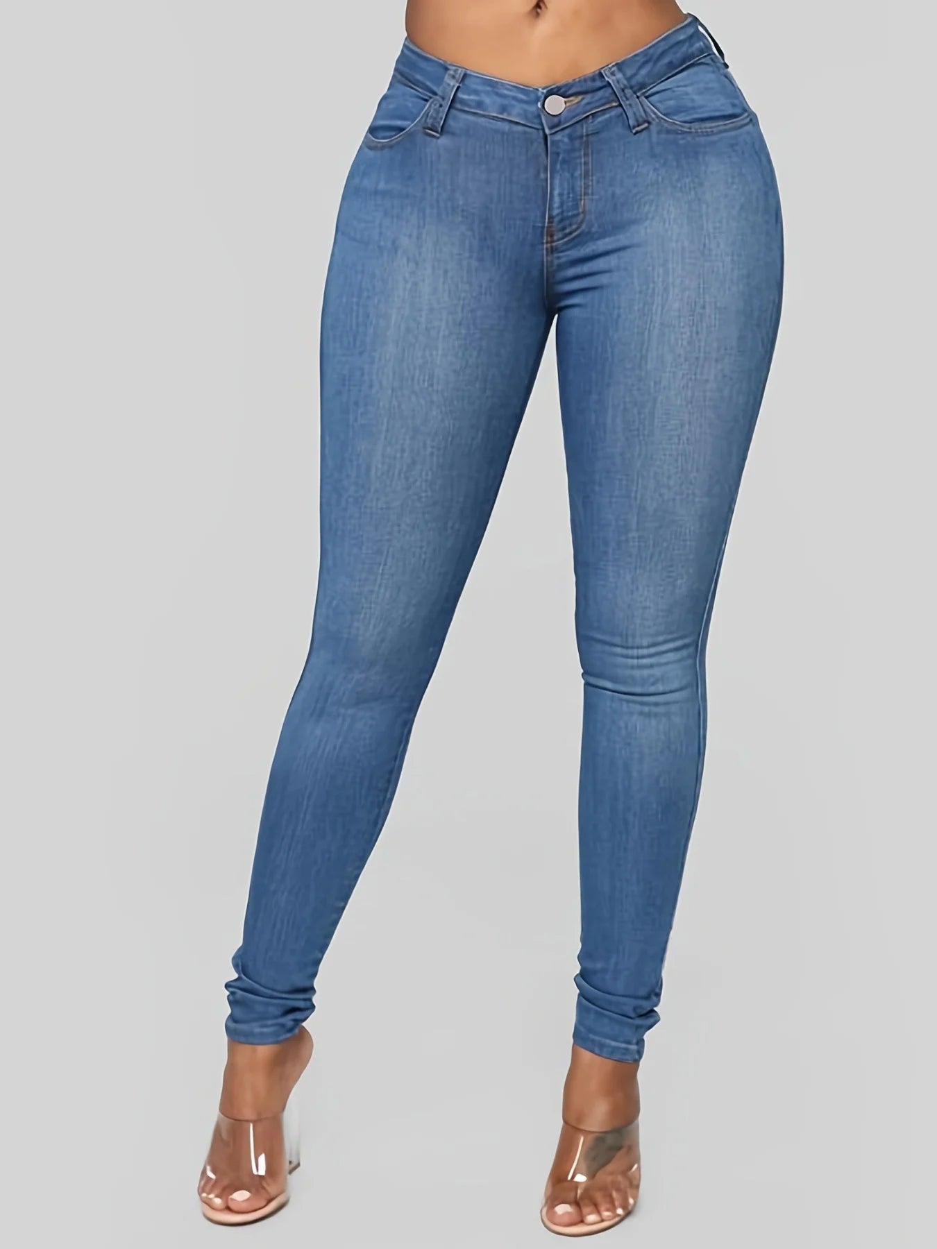 FIGOHR High Waist Stretchy Skinny Jeans, High-Rise Slim Fit Staked Jeans, \ - Style Savvy Collections