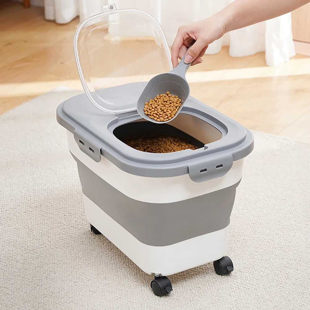 Pet Dog Food Storage Container Moisture Proof Seal With Measuring Cup